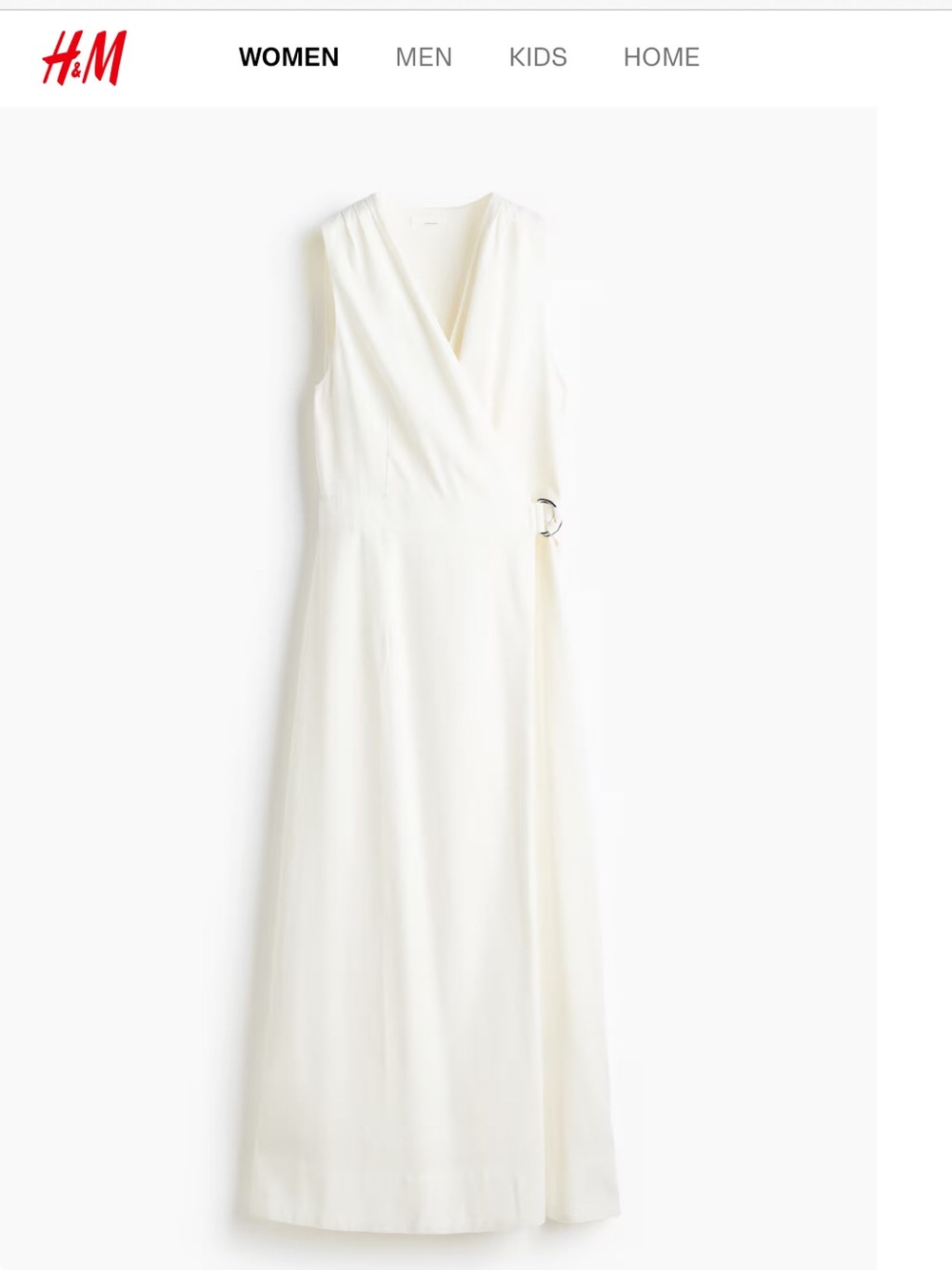 LINEN-BLEND WRAP DRESS - Picture 1 of 4